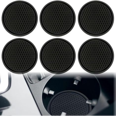 6er-Set Universal-Getränkehalter für das Auto, rutschfeste Becherhalter, integriertes Autozubehör, Innendekoration, Schwarz (1/5)