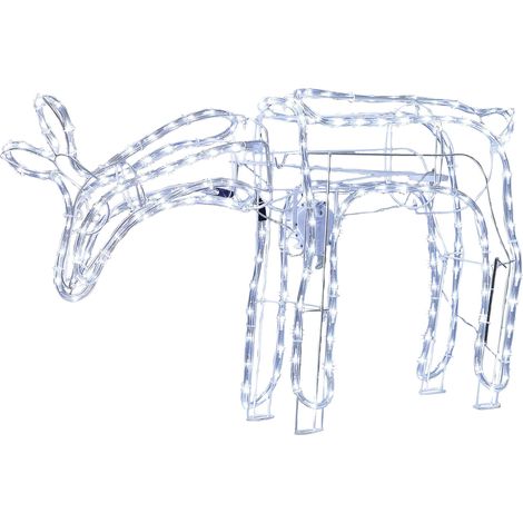 Indoor Outdoor LED Decorazione Natale Accessorio Animato Capriolo LED Luci Illuminazione Metallo Bianco Kristnes