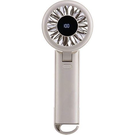 Ventilateur de poche rafraîchissant, petit ventilateur de bureau, ventilateur portable, silencieux, 100 vitesses réglables, texture plastique, idéal pour les enfants, couleur blanc cassé (1/5)