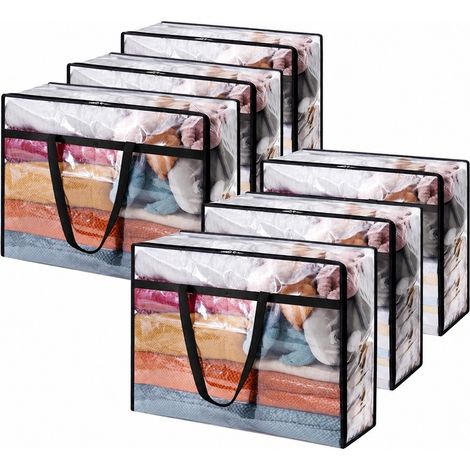 Sacs de rangement transparents pour couettes, grande capacité, en PVC imperméable, pour déménagement en résidence étudiante, 40 L (75 L) x 6 pièces (1/5)
