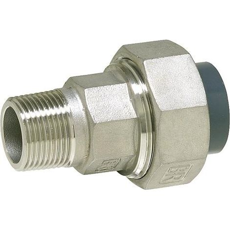PVC-U - Raccord adhesif Raccord visse PVC-U/V2A, 20 mm x 1/2", filet male , (1/3)