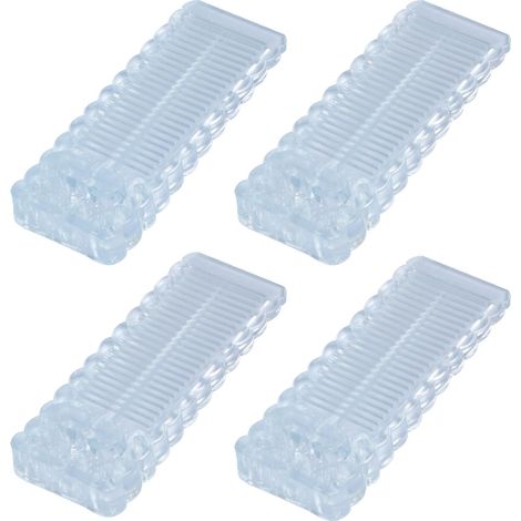 Cale Porte Sol Caoutchouc 4 Pièces - Bloc Porte Antidérapant, Butoir de Porte Durable, Butee de Portail Empilable pour Intérieur et Extérieur