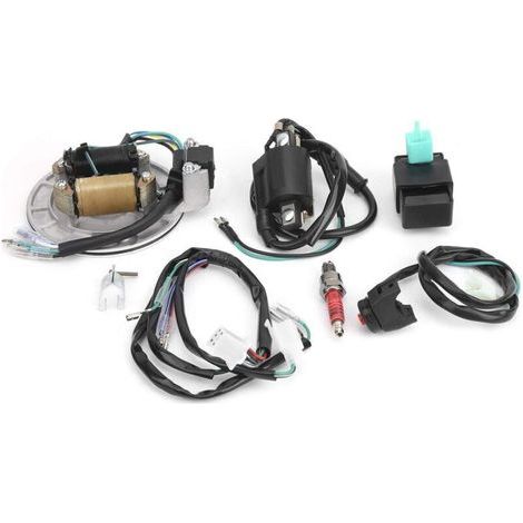 Faisceau de Câblage D\'allumage, Kit de Bougie D\'allumage de Faisceau de Câblage CDI de Stator de Bobine D\'allumage pour Xrcrf 50 50cc -125cc Noir pour Faisceau de Câblage D\'allumage Bougie D\'allu (1/4)