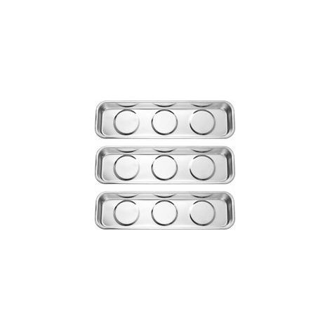 3 Pcs Plateaux Magnétiques pour écrous et Boulons, Plateau Magnétique en Acier Inoxydable pour Outils Mecanique Automobile Vis Outils Métalliques(22,6 x 6,5 cm) (1/5)