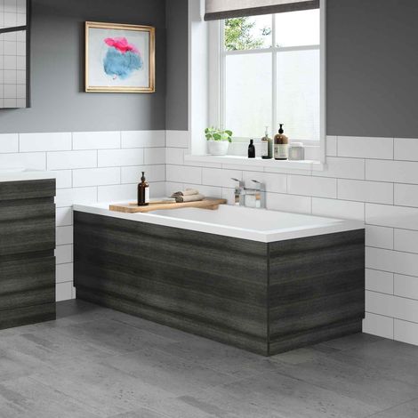 Modern Bathroom 1800 Front & 800 End Bath Panel Pack MFC Charcoal Grey Plinth (1/5)