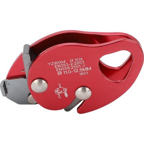 Selbstbremsender Auffangclip für 11–12,5 mm Kletterseile, rot (1/5)
