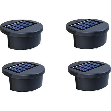 4 wasserdichte Solarstrahler für Außentreppenstufen, ideal für Höfe, Gärten und Zäune – Warmes Licht