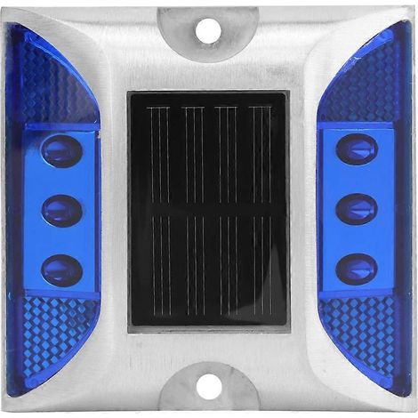 Solarbetriebene LED-Straßenmarkierungsleuchte mit Reflektor, wasserdicht, blau, mit beidseitiger Beleuchtung