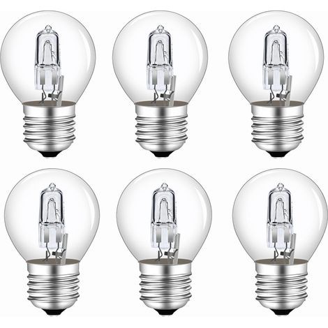 6er-Pack G45 E27 28W dimmbare Glühbirnen, Warmweiß 2700K, Klar, für Kronleuchter, Tischlampen, Stehlampen (1/5)
