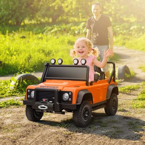CHICFURN Auto elettrica per bambini Land Rover Defender 110 SVX 115 x 61 x 61 cm arancione (1/5)
