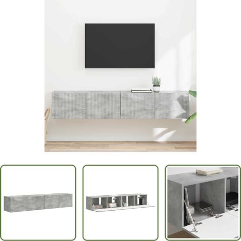 Holzwerkstoff -  TV-Wandschrank 2 pcs Beton 60 x 31 x 29,5 cm Holzwerkstoff (1/5)