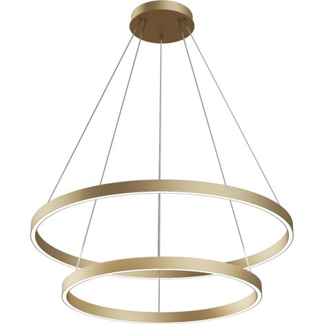 Suspension anneaux LED laiton 80cm Maytoni Rim MOD058PL (1/4)