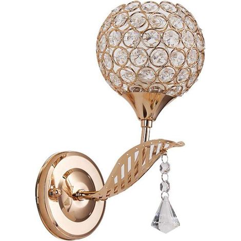 Kristall-Wandleuchten, Schlafzimmer-Wandlampe, runde moderne Nachttisch-Wandleuchten, Esszimmer-Flurleuchte