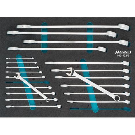 Jeu de clés mixtes Hazet 163-532/21, nombre d'outils : 21