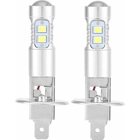 Ampoules de phares, 2x H1 6000K Ultra White 100W Kit d'ampoules de phares à LED pour feux de croisement (1/4)