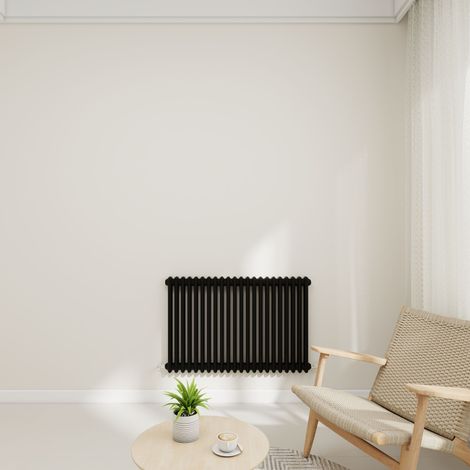 Stech Homes 600x1010mm Black Traditional 2 Column Horizontal Cast Iron Style Central Heating Radiator