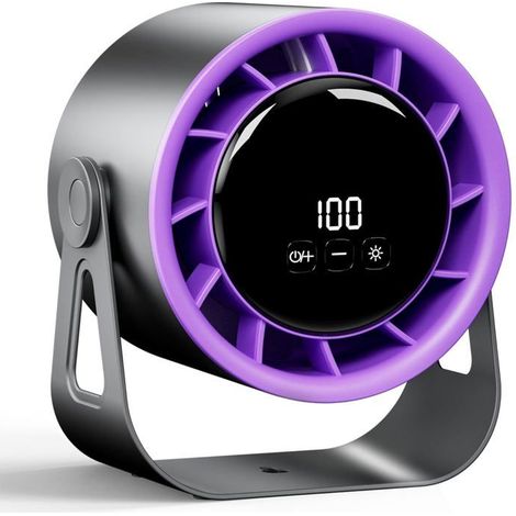 Ventilateur de table sans fil, puissant, rechargeable par USB, 4 vitesses, rotation à 360°, petit ventilateur portable (1/5)