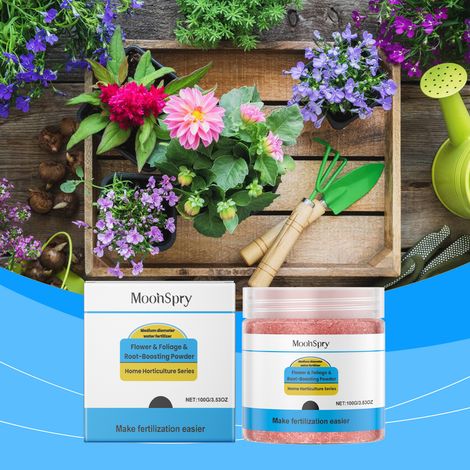 Blumenpflegepulver, Pflanzennährstoffe, fördert üppige Blüte und tiefgrüne Blätter, Universal-Gartenbaudünger – 100 g -- BIEMMEDUE (1/5)