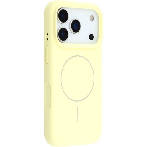 Custodia in silicone per iPhone 17 Pro - Compatibile con MagSafe, antiurto, gialla (1/5)