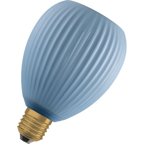 OSRAM Lampe LED  DECOR FLAT en verre coloré, ovale Ø110mm, bleu, E27, 3,5W, 300lm, 2700K, blanc chaud, IP20, effet de couleur