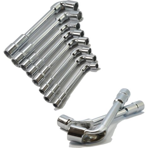 TRADE SHOP - Set Di 8 Chiavi A Pipa Esagonali 8 - 22mm Chiavi Bussola  8 10 11 12 13 14 17 19 - (1/4)