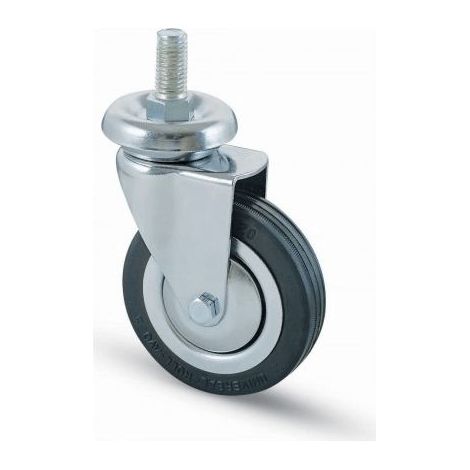 Roue d'ameublement 80x20 mm avec filetage M12, pièce de remplacement pour meubles, fixation par filetage, dimensions précises, adaptée pour tous types de meubles de salon, bureau ou cuisine