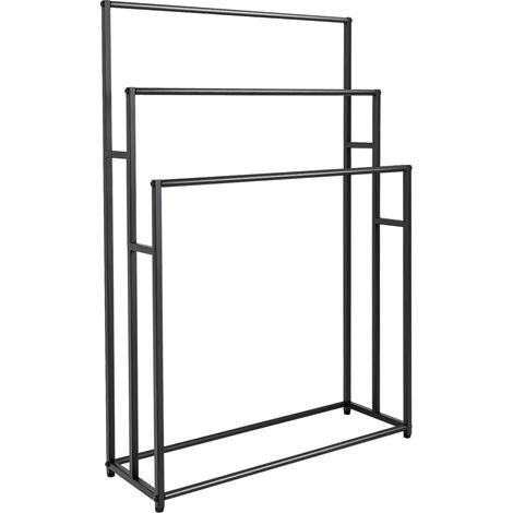 Porte-serviettes, Design réglable et robuste, Esthétique moderne, noir (1/2)