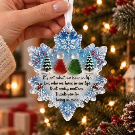 Sea Glass Friendship Ornament Snowflake Sea Glass Decoration Christmas Decoration (1/5)