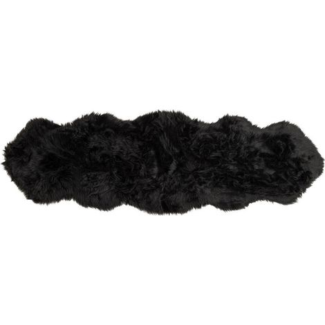 Tapis Imitation Fourrure "Katy" 55x180cm Noir (1/5)