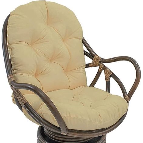 Coussin pour Fauteuil à Bascule - Coussin de rechange pour fauteuil à bascule pivotant en sergé doux, épais et solide - Beige (1/4)