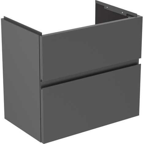 Ideal Standard Finesse - Mueble de lavabo, 60x38x55 cm, 2 cajones, antracita mate E3379Y2 (1/3)