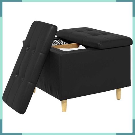 Pouf de rangement - 876831 - Simili cuir - 60 x 60 x 45 cm - Rangement caché (1/5)