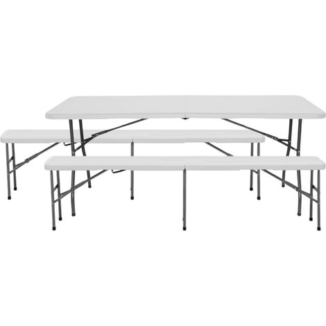 Thinia Home Catering Klapptisch und 2 Bänke Set (180cm)