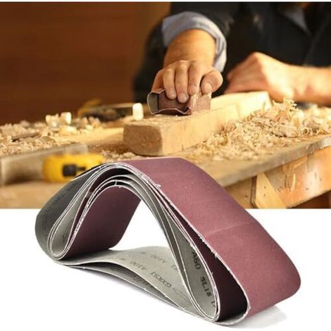 Courroie Abrasive 915x100mm Lot de 5 Pièces Bandes Sans Fin Grains 80 120 150 240 400 pour Ponceuse à Bande Bois Métal et Meuble Atelier