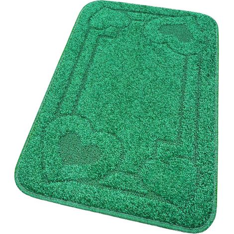 Tappeto Bagno Tinta Unita Antiscivolo Assorbente Camera Letto 100% Made In Italy Verde - 50x80 cm