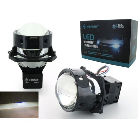 2x Projecteurs Lentille Bi-LED 48W X-1 Retrofit Universel - Bracket Hella - 6000 Lumens - 3" - Conversion LED