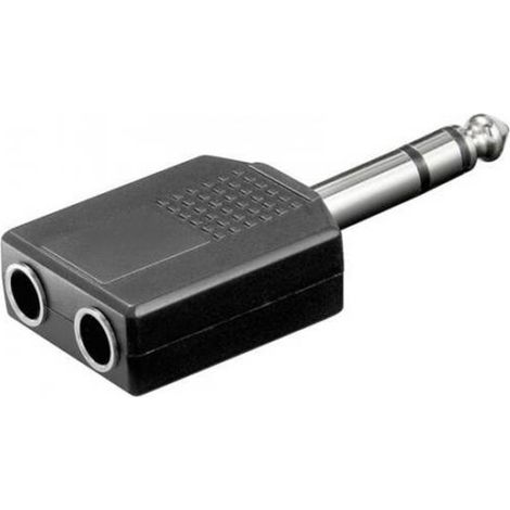 TRADE SHOP - Adattatore Sdoppiatore Audio Stereo Maschio Jack 6,35mm + 2 Jack Femmina 6,35mm -