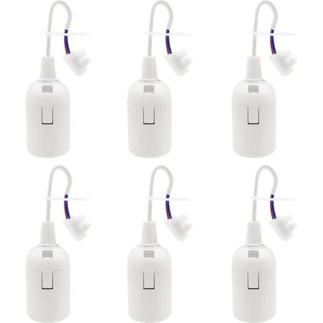6 Pièces Douille E27 Support D'ampoule 4A 250V Douille Chantier pour Ampoules à Incandescence et Ampoules LED ou Industrie (max.60W/ Blanc) (1/5)