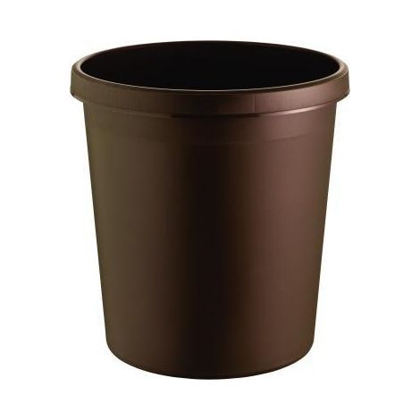 helit Papierkorb H6105875 18l rund Kunststoff braun (1/4)