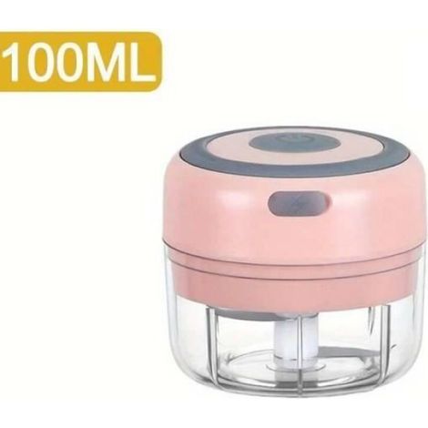 Mini Hachoir électrique de 100-250ml USB,Petit Robot Culinaire Portable pour Vidéo et Piment- 105-Pink-100ml