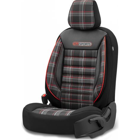 Housses de siège auto universelles Otom GTI sport 801 – Couture certifiée airbag – Tissus d'ameublement de haute qualité – Protection contre saleté et abrasion – Tresice France