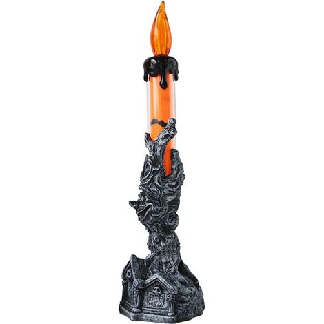 Bougies scintillantes décoratives d'halloween, lumières LED pour la maison, fête, Bar, maison hantée(couleur orange) (1/5)