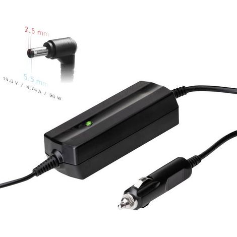 Adattatore di alimentazione per auto Akyga AK-ND-36 per laptop HP Asus 19V 4.74A 90W 5.5 x 2.5 mm