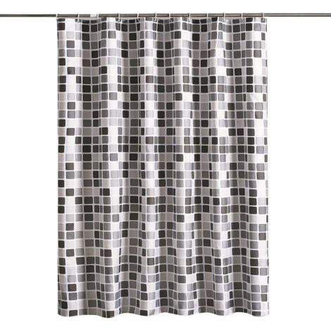 Tenda da doccia 200 x 220 cm (L x A), antimuffa, antibatterica, idrorepellente, tessuto in poliestere morbido (1/4)