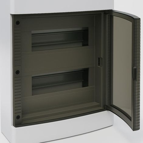 Centralino da parete 24 moduli, bianco IP40, 280x350x100 mm, RAL 9016, ideale per installazioni elettriche domestiche e industriali