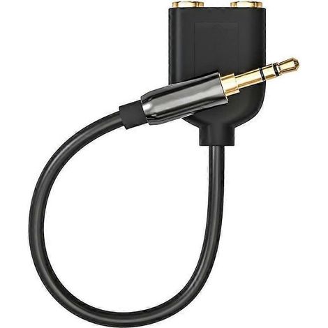 Répartiteur audio casque, câble adaptateur jack 3,5 mm mâle vers 2 prises femelles pour écoute et partage de son (1/4)
