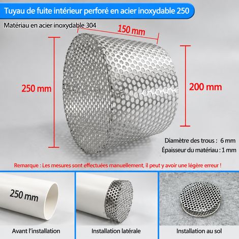 Grille filtre à insérer pour évacuation latérale pour tuyau ZX-250 en inox 304 25 × 20 × 15 cm 465 g – Livraison gratuite (1/3)