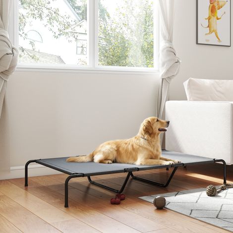 Hundeliege Outdoor, Erhöhtes Hundebett für große Hunde, mit Waschbares Mesh Stahlrahmen, 152 x 94 x 23 cm, Grau (1/5)