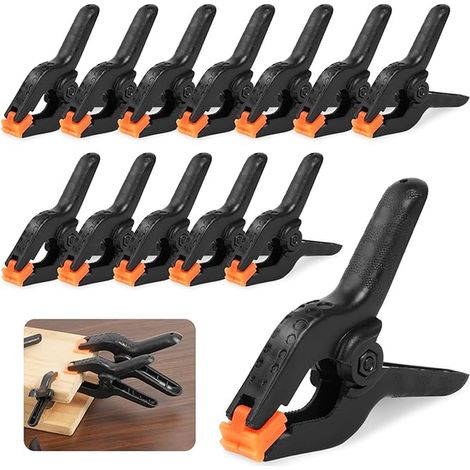Set of 12 Spring Clamps, 9 cm Clamp
