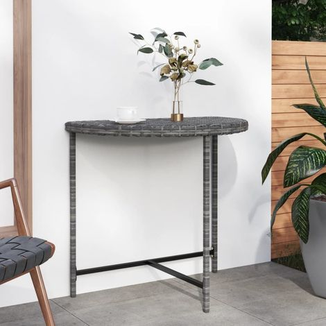 Mesa de jardín 80x50x75 cm mimbre pe gris (1/5)